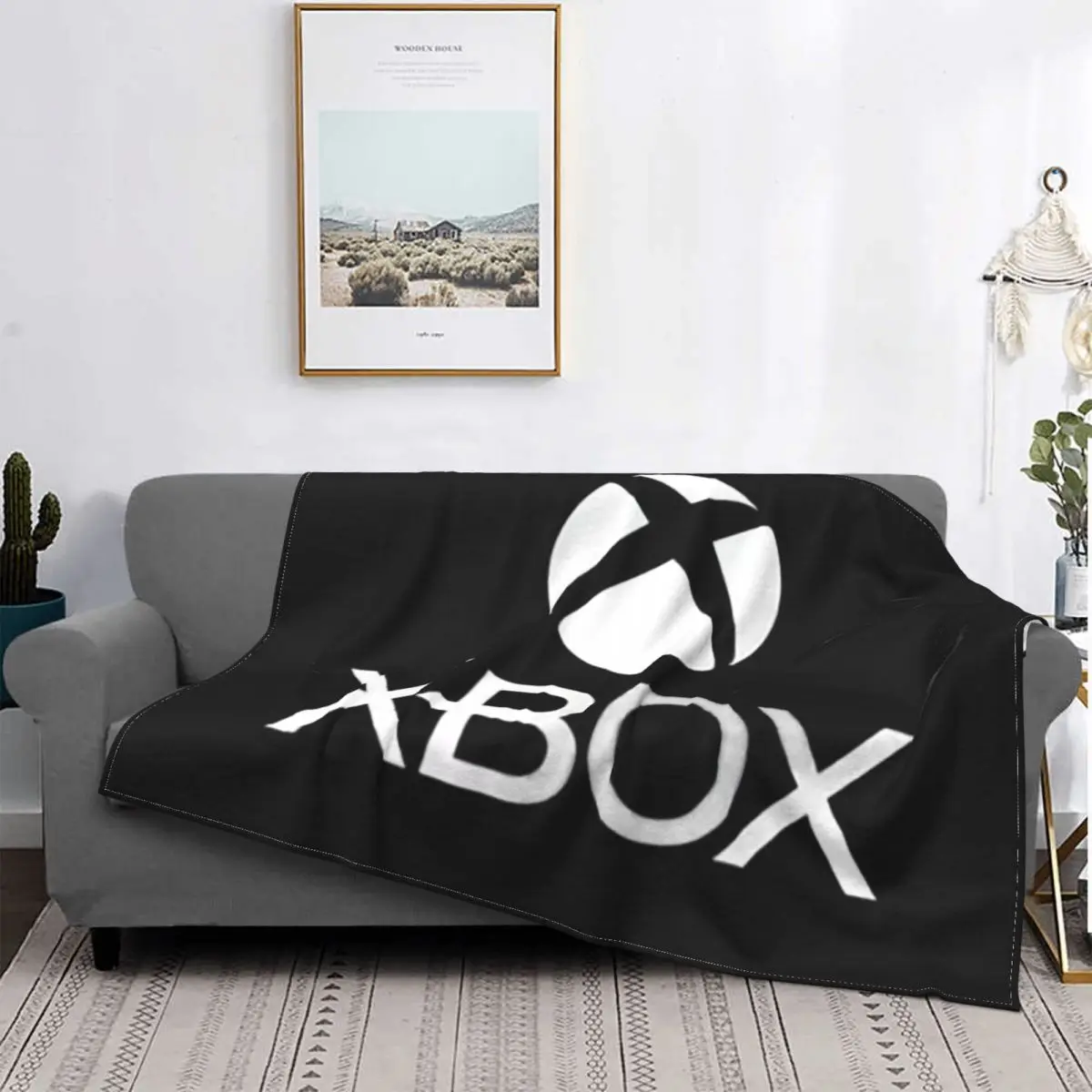 

Sofa Fleece Vintage Gamer Xbox Lover Throw Blanket Warm Flannel Video Game Gamer Blankets for Bedroom Home Couch Quilt