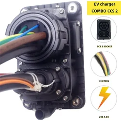 CCS Combo EV Charger Connector CCS 2 socket 200A DC with 1m cable EVSE CCS Combo 2 EV Fast Socket for Electric car accessories