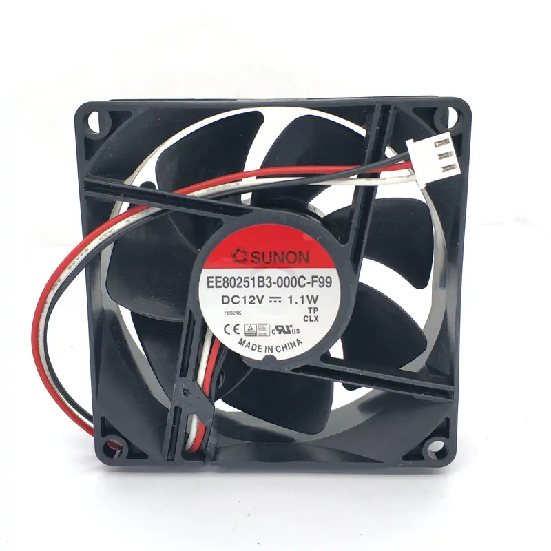 New Original EE80251B3-000C-F99 EE80251B3-000C-A99 80*80*25MM  DC12V 1.1W 8cm Computer Cooling fan