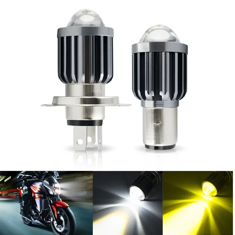 

10000Lm H4 LED Moto H6 BA20D LED Motorcycle Headlight Bulbs CSP Lens White Yellow Hi Lo Lamp Scooter Accessories Fog Lights 12V