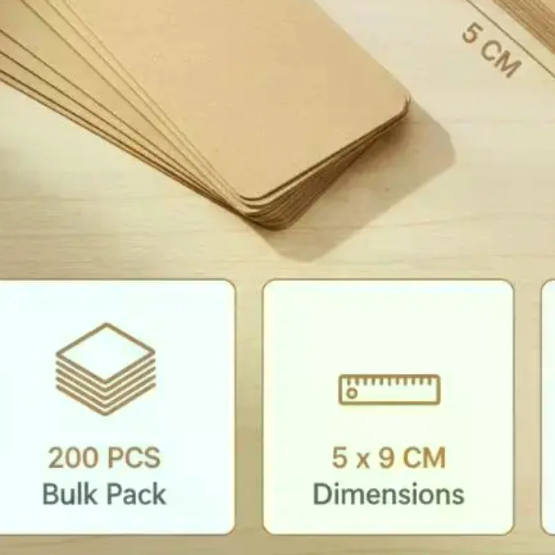 Blank Rounded Corner Hang Tags 100 Pack Rectangular Thick Paper Tags for Handmade Items Apparel Gift Packaging