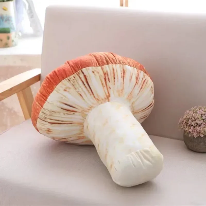 Almohada de planta creativa con forma de seta simulada lavable, cojín de felpa para frutas y verduras, comida antiestrés, juguete para regalo para niños y niñas