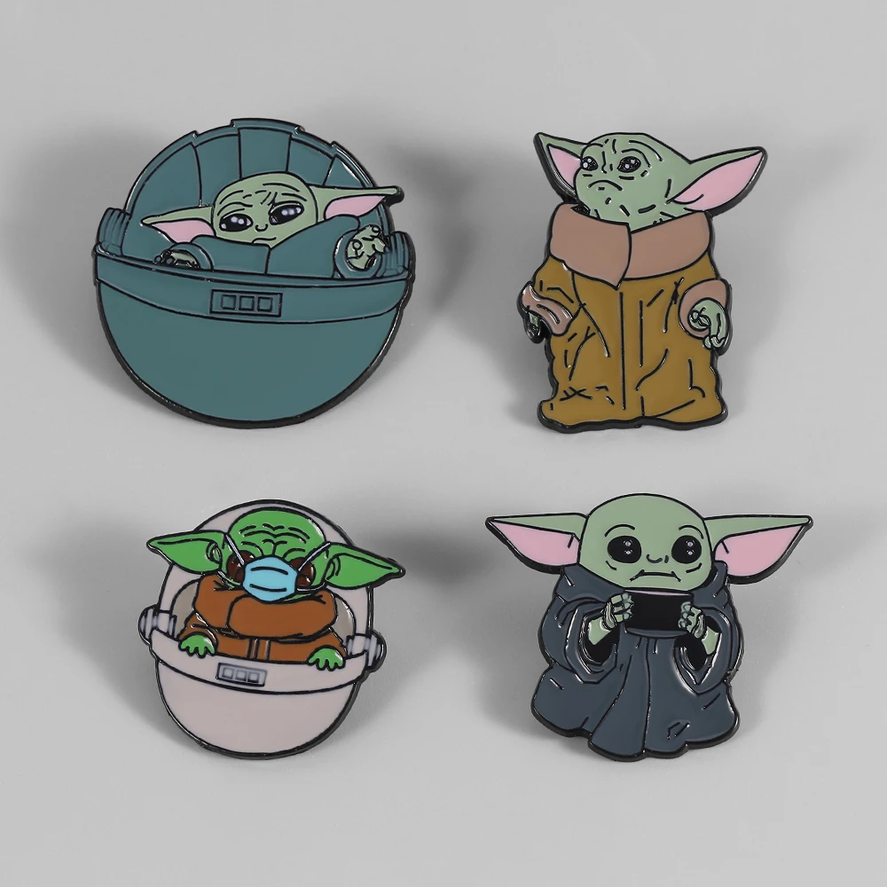 Star Wars Baby Yoda Enamel Pin Brooch Cartoon Icons Badge for Bags Tops Shirts Collar Lapel Pin Accessories