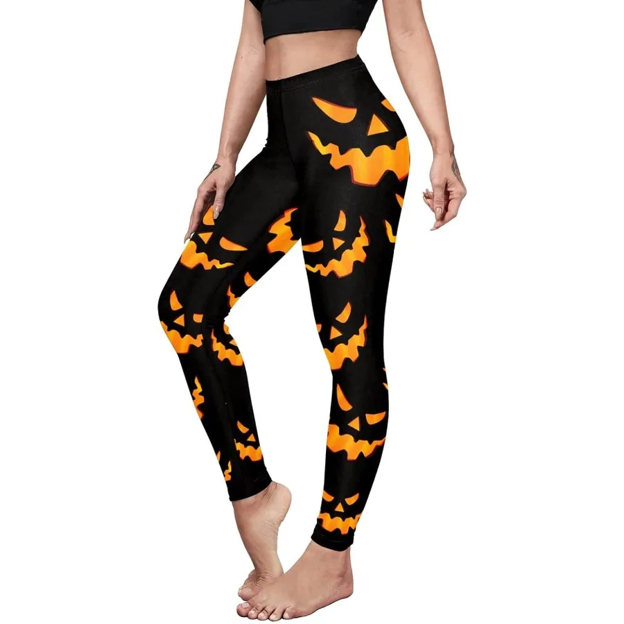 سراويل يوجا ملونة للنساء للهالوين مطبوعة سراويل يوجا قابلة للتمدد #1