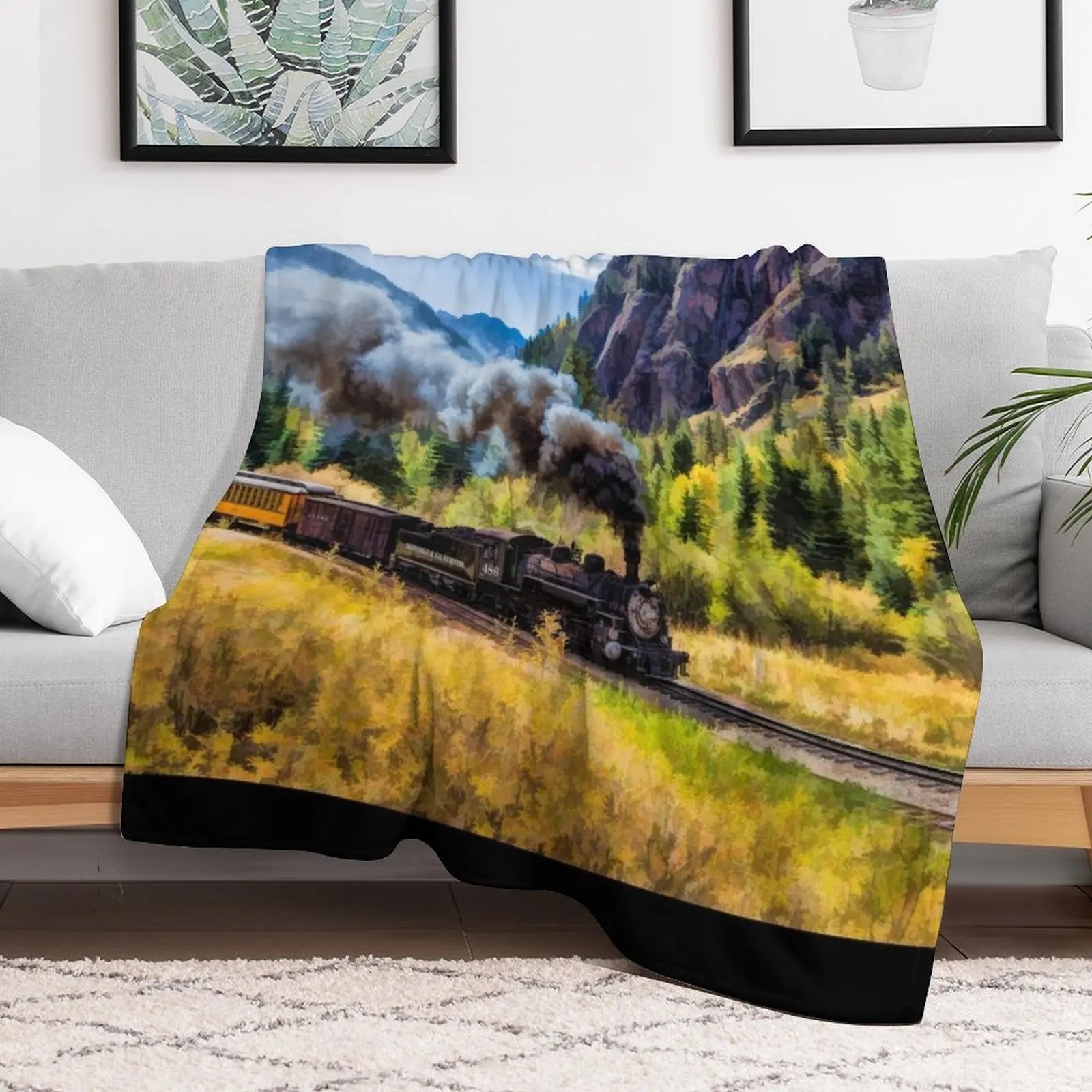 Scenic Durango and Silverton Steam Train Throw Blanket Shaggy Sofas Extra Large Throw Blankets