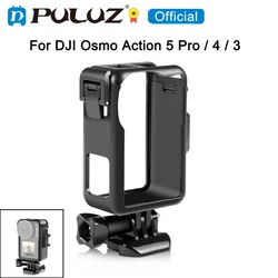 PULUZ Vertical Plastic Protective Frame Cage with Cold Shoes For DJI Osmo Action 5 Pro / 4 / 3 Sport Camera Accessories