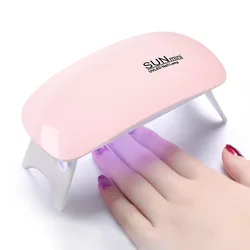 YIKOOLIN Mini Mouse Gel Nails 6W Polish Drying Lamp Portable 6 LED UV Manicure Lamp Home USB Nail Phototherapy Machine