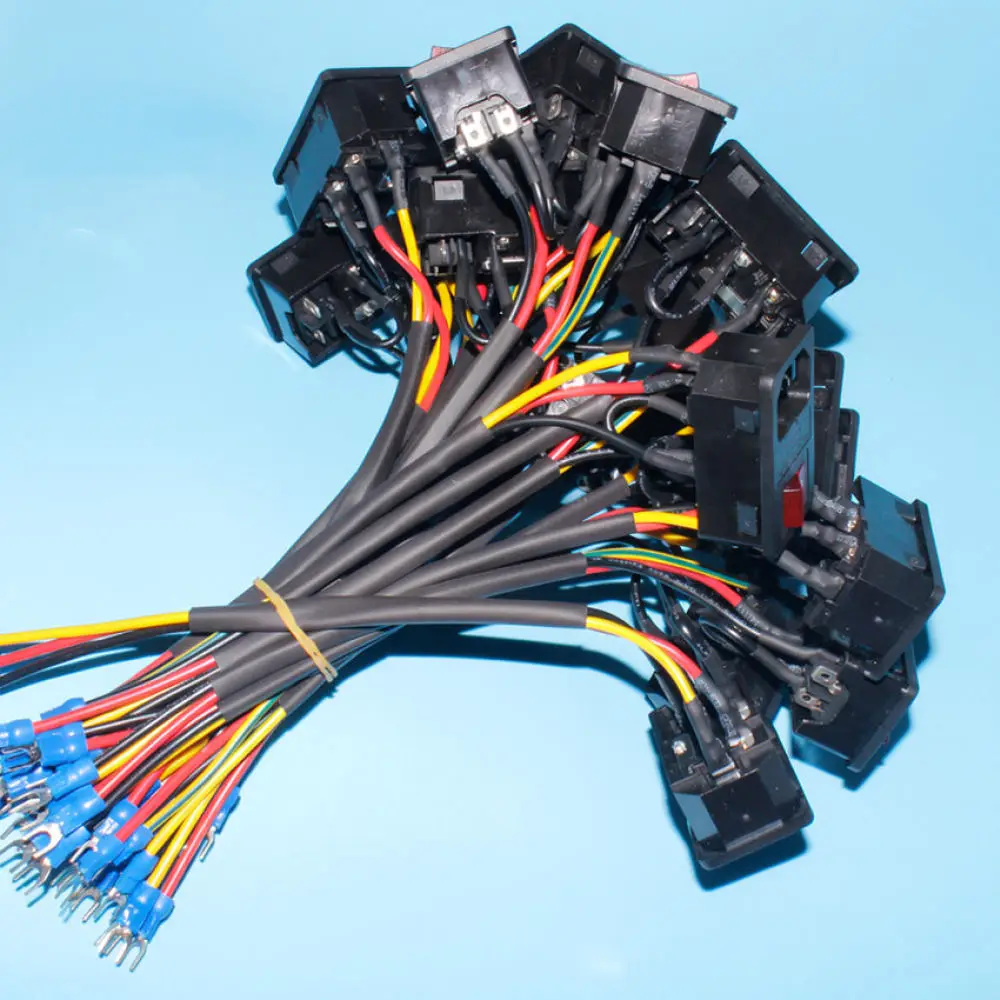 C14 Three In One Power Module With Illuminated Switch Fuse Socket Durable Electrical Connector For 3D Printer Equipment