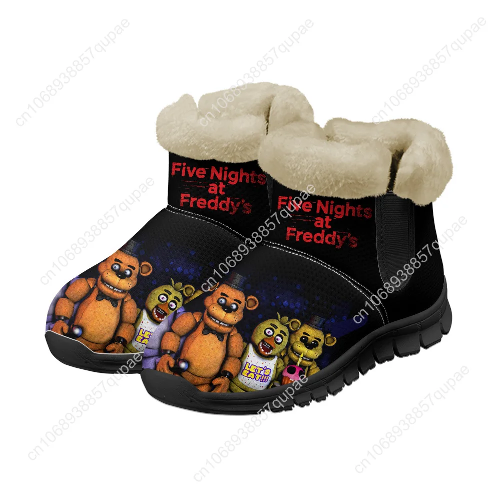 Fnaf F-Freddy At Game N-Nights F-Five Snow Boots Chucky Anime Teenager Customized Boot Casual Keep Warm Snow Couple Sports Shoes