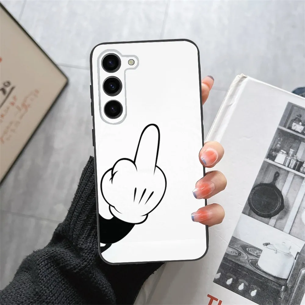 Funny M-middle finger Phone Case For Samsung Galaxy A13,21s,22,31,32,52,53,71,80,91 Black Soft Cover