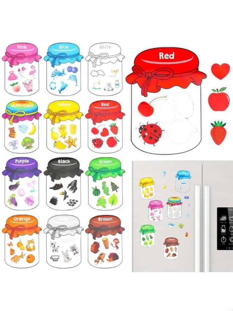 F19B Fridge Magnets for Toddlers Color Sorting Toy Refrigerator Magnets