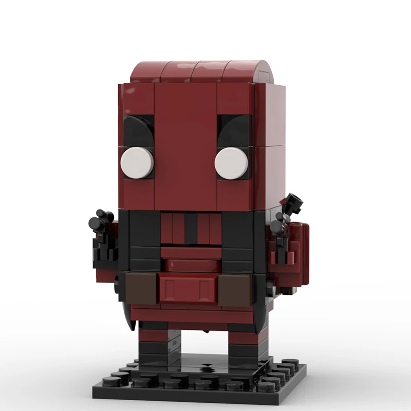 Moc klocki Marvel Comics gra kwadratowa główka Deadpool rekin człowiek czarownica film peryferyjny zmontowany zestaw zabawek Model