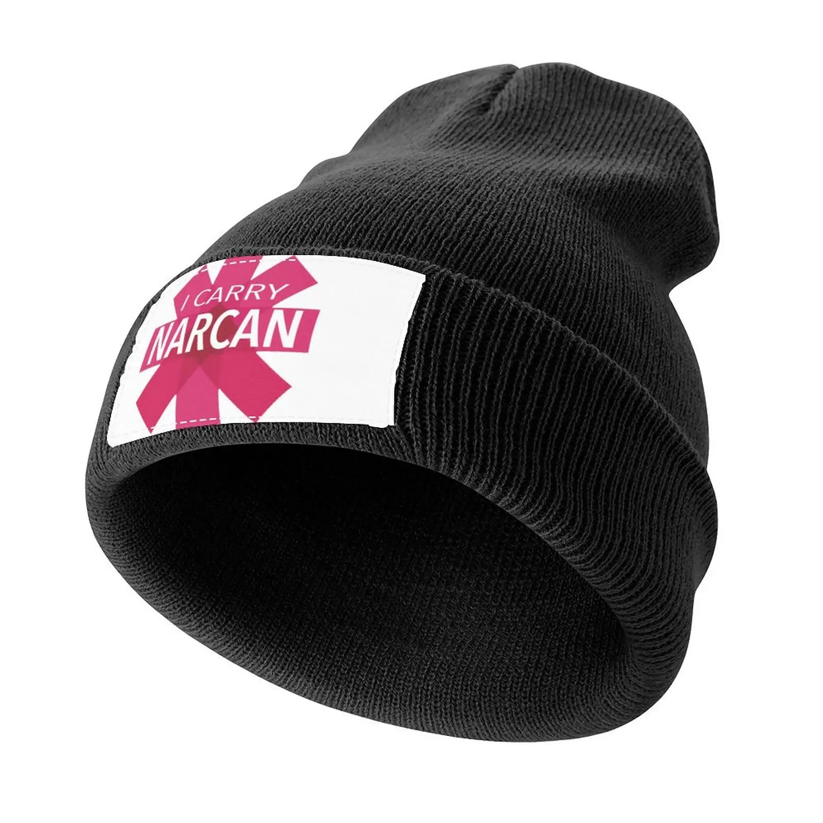 Carry NARCAN — Save a Life! Knitted Cap Snap Back Hat Rave Custom Cap Men's Hats Women's