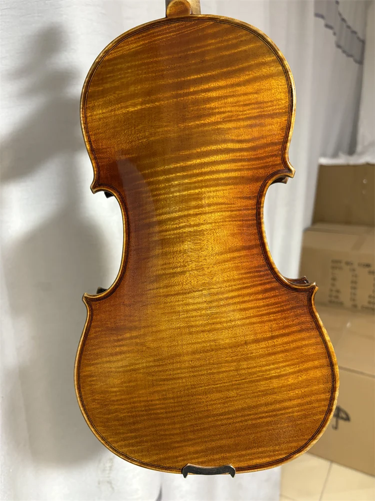 One-Piece Professional Strad Copy 4/4 Violin Cкрипка 4/4 كمان 바이올린 Hand Made Musical Instrument Keman Free case&Bow 50220-2