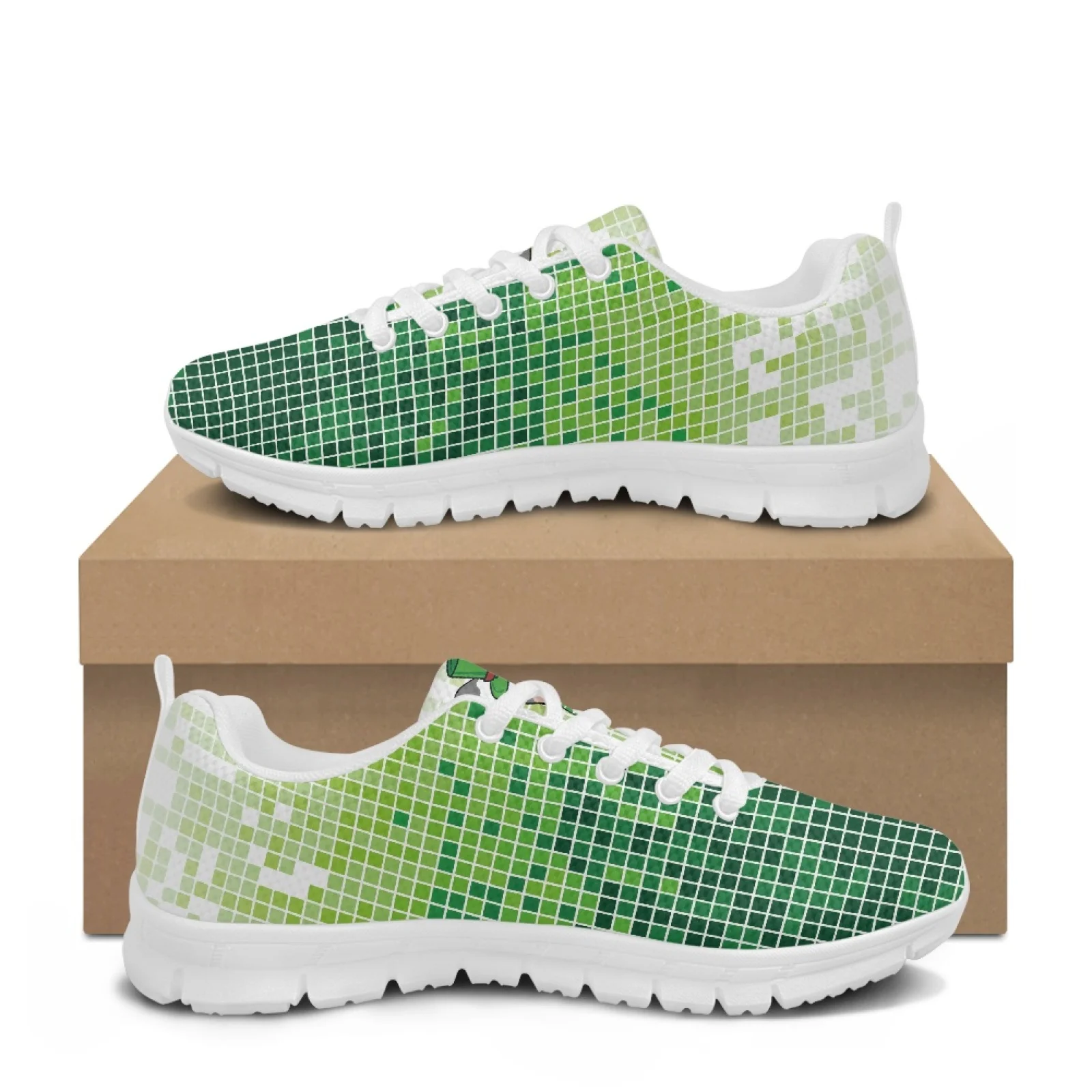 Coloranimal St. Patrick's Walking Shoes Featuring Lucky Dog Grid Mesh EVA Sole Athletic Trainers Training Climbing New Arrival