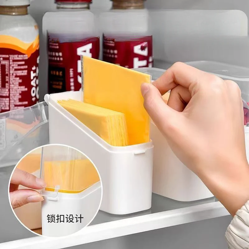 Household Kitchen Storage Box Cheese Cheese Butter Slices Storage Box Refrigerator Side Door Seasoning Pack Storage Box