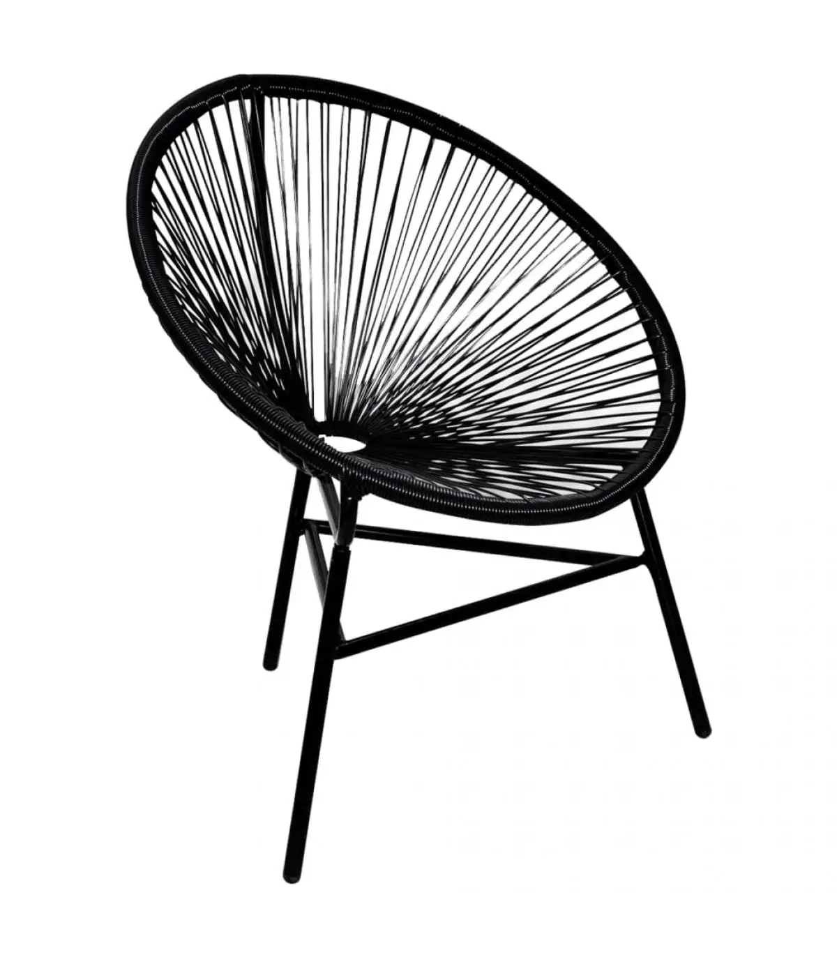 Garden chairs round black synthetic rattan chair