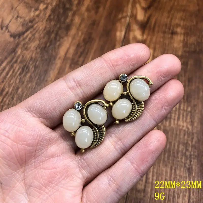 retro-style heavy industry, versatile whit jelly resin pearl inlaid necklace earring  free shipping items