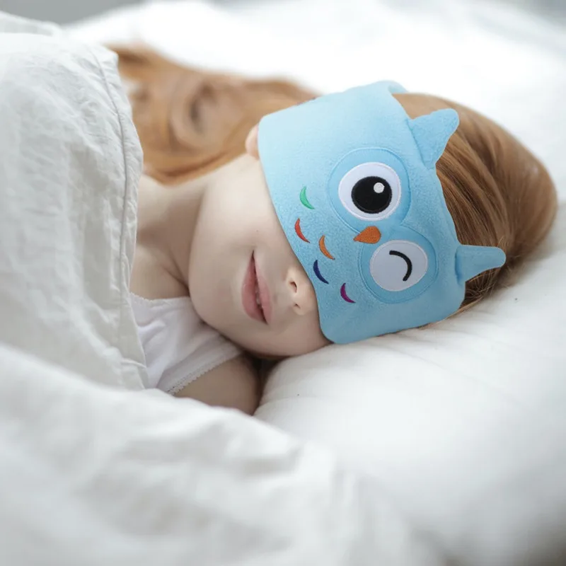 Wireless Bluetooth V5.0 Stereo Headset Cartoon Animal Headband Sleeping Aid Soft Sleep Eye Mask Eyepatch Music Calling Headphone