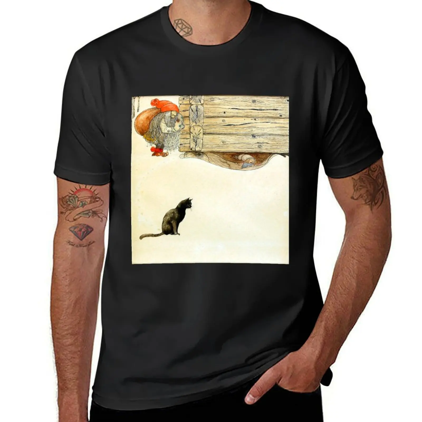 Christmas Nisse and Cat - John Bauer T-Shirt sublime oversizeds mens t shirts pack