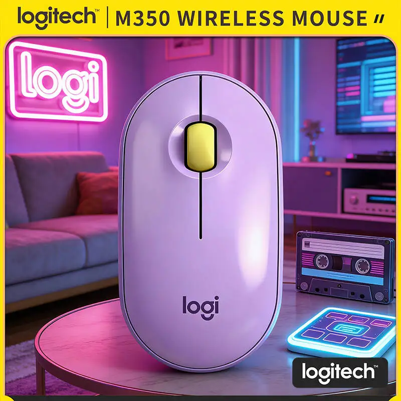 

Бесшумная мышь Logitech M350 Pebble - легкая (77 г), USB-приемник, два режима работы, радиус действия 10 м, подходит для путешествий, работы и дома
