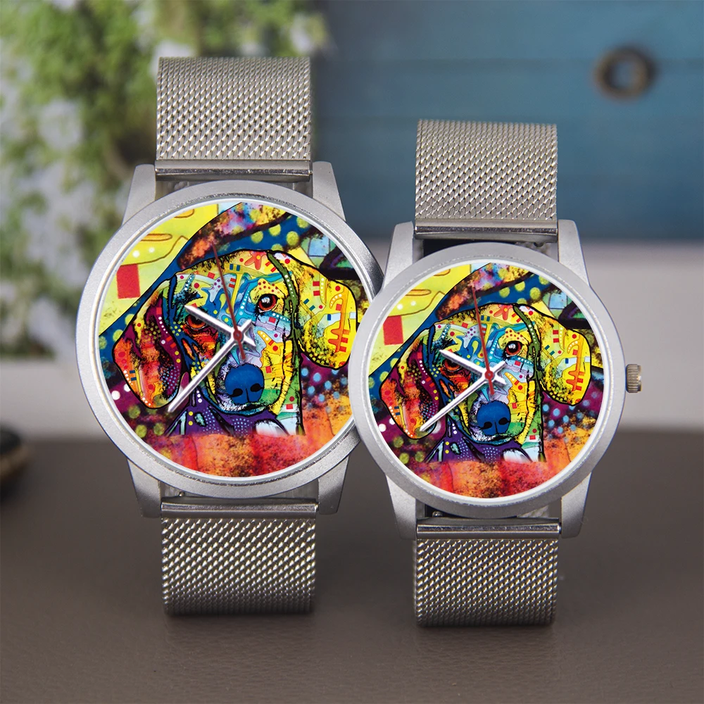 Reloj automático Unisex hecho a medida de 45/38mm para hombre, relojes electrónicos para niños, relojes de pulsera de lujo para perro, plateado y negro