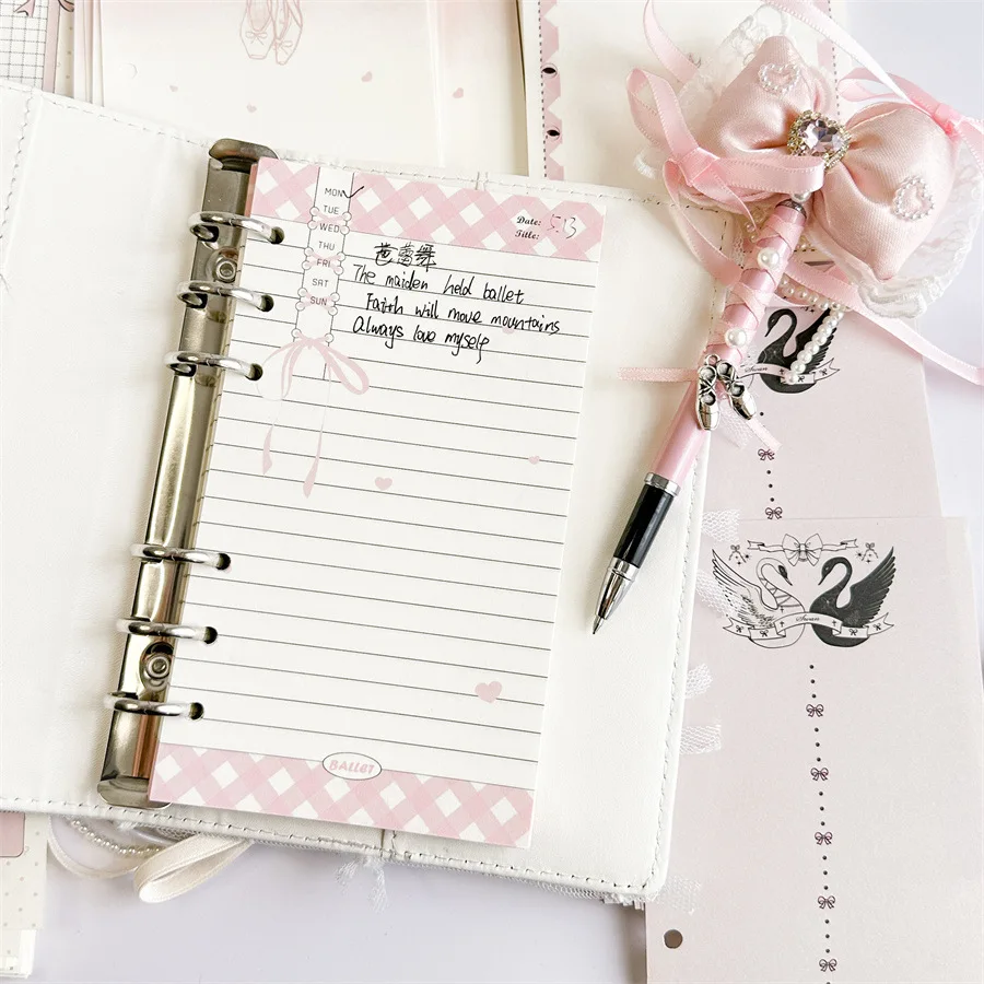 A6 50 Sheets Colorful Loose Leaf Notebook Refill Spiral Binder Inner Page Diary Agenda PlannerSchool Stationery