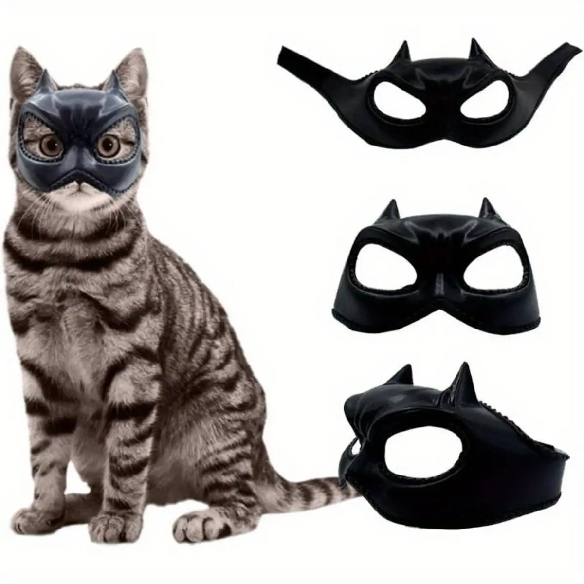 قناع الخفافيش للقطط، غطاء رأس للعب الأدوار، مادة اللاتكس، إكسسوار أزياء للحيوانات الأليفة الناعمة والشكل، قطة غريبة الأطوار ورائعة #4