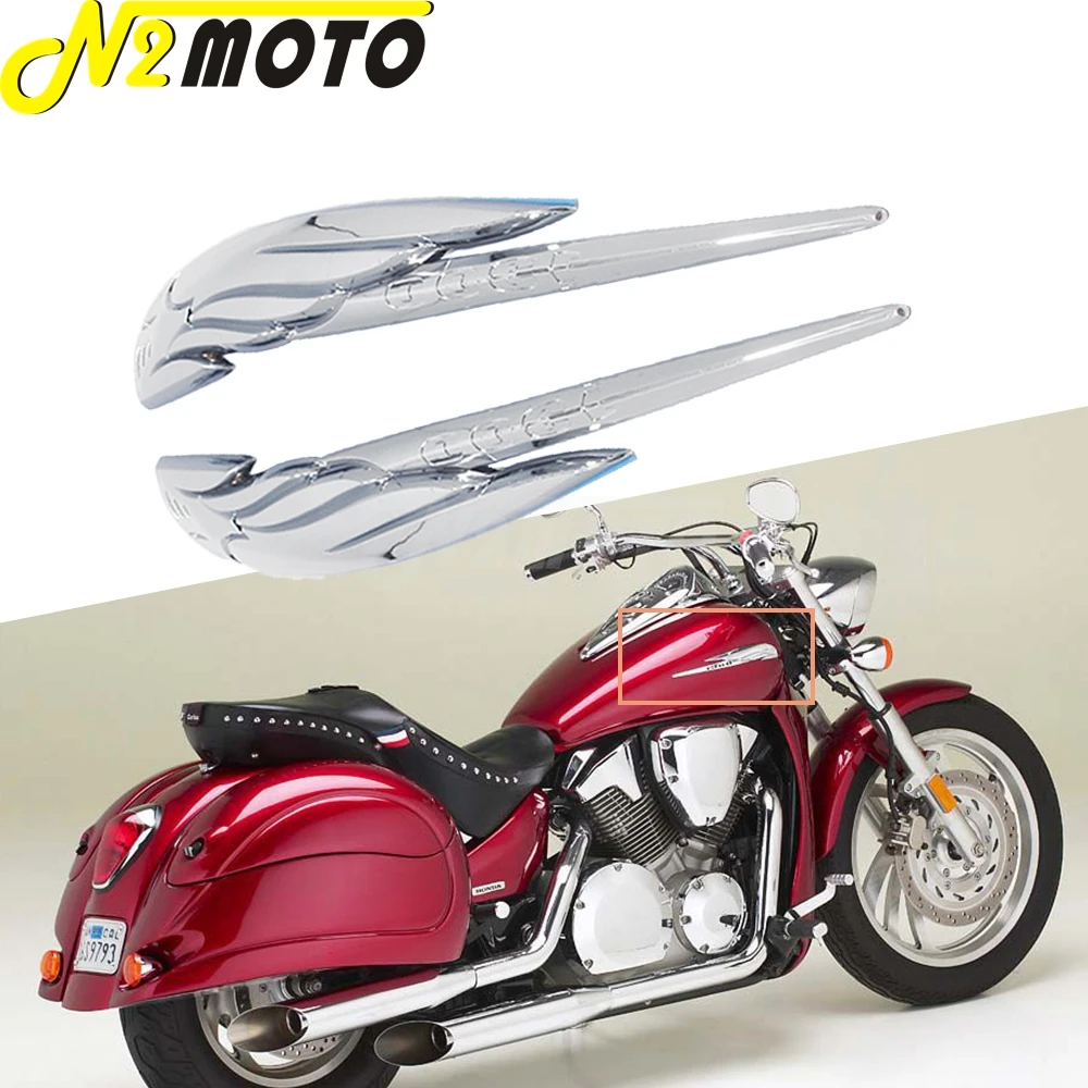 

For Honda VTX 1300 Motorcycle Chrome Gas Tank Fairing Sticker Oil Fuel Tank Emblem Badge 3D Decoration Decal for Honda VTX1300