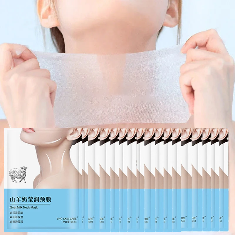 20pcs Goat Milk Neck Mask Collagen Firming Nourishing Brightening Nech Masks Moisturizing Beauty Necks Skin Care