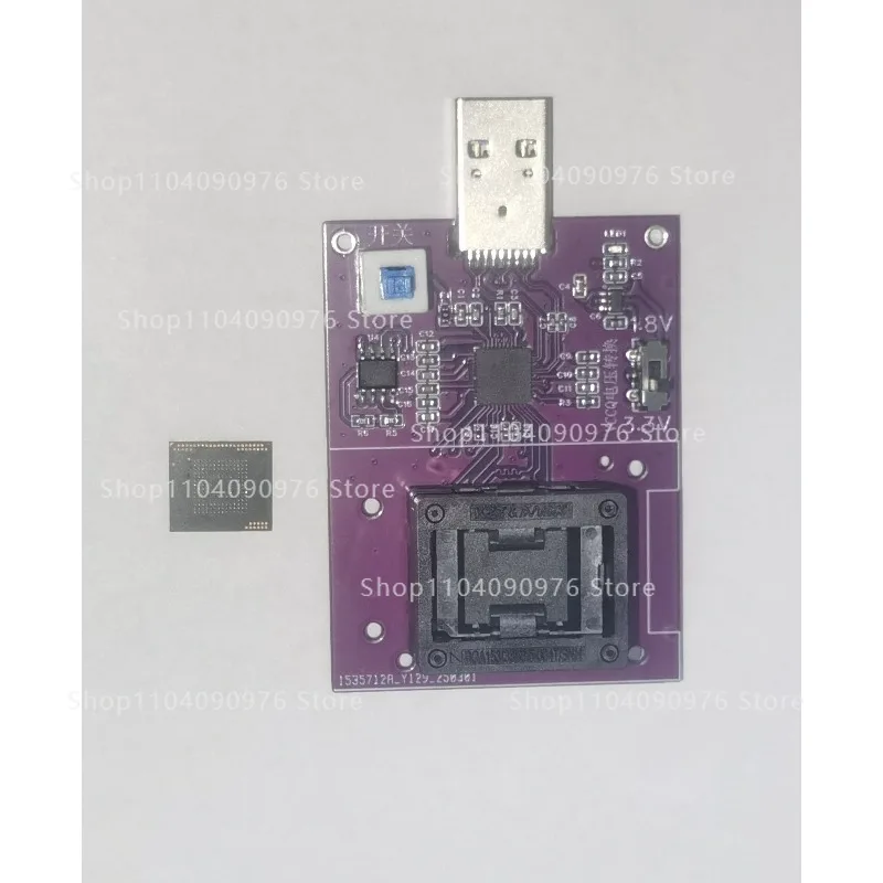 EMMC BGA153 Test Socket to USB3.0 Adapter Multi‑Function Reader Programmer for Memory Chip Testing