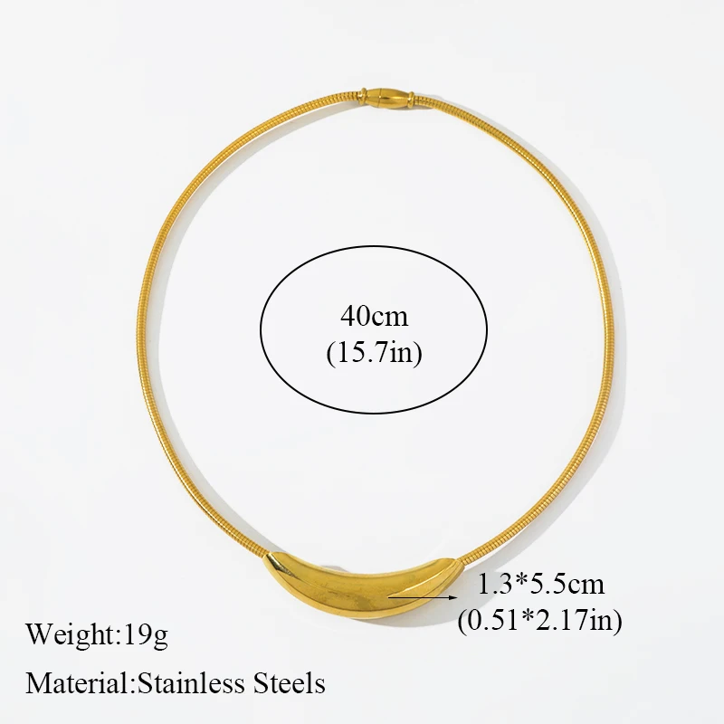 EILIECK 316L Stainless Steel Gold Color Torques Short Necklace For Women Fashion Waterproof Chokers Neck Chain Jewelry Gift