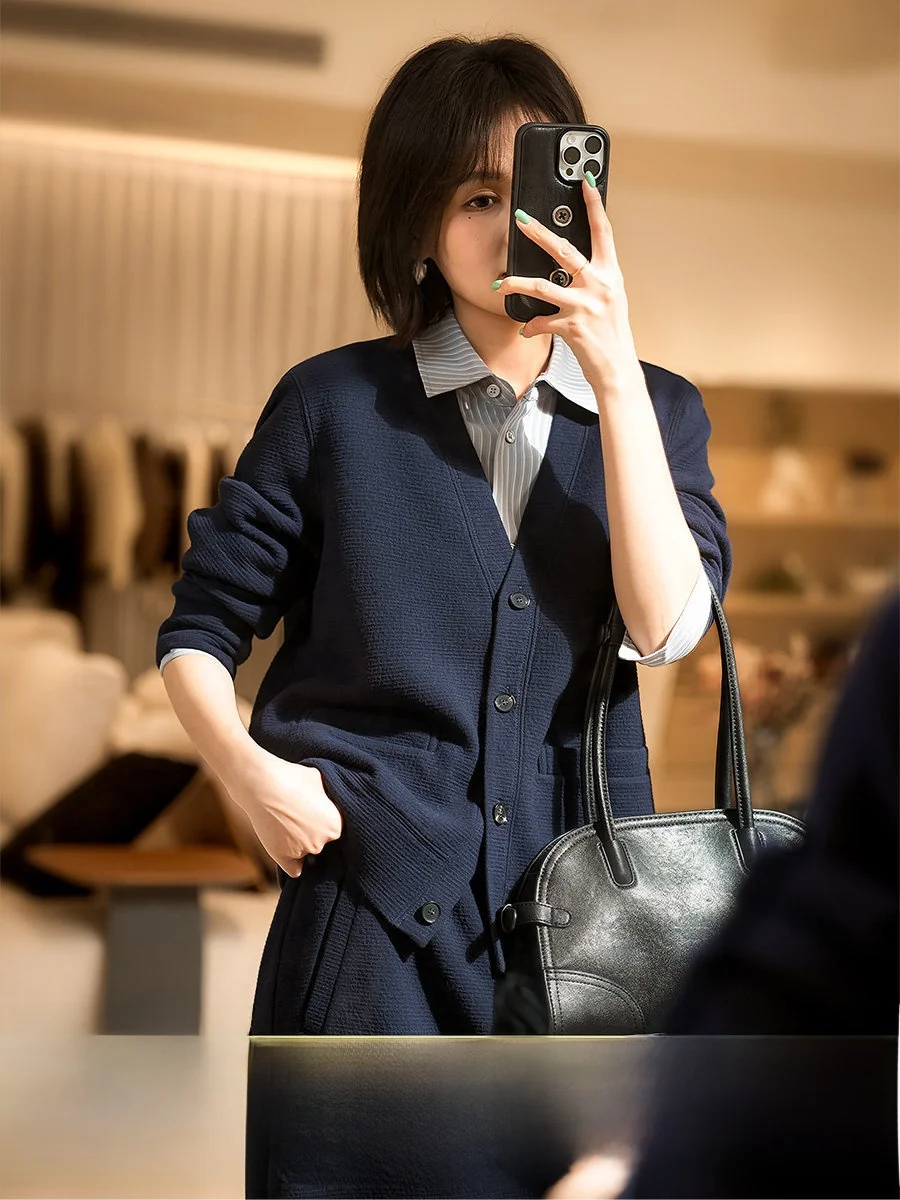 

Xhange Lazy Leisure Tee-Piece Set Spring 2026 Women's Faion Casual Pants Open Cardigan Skirt Comfortable Cotton Ense...