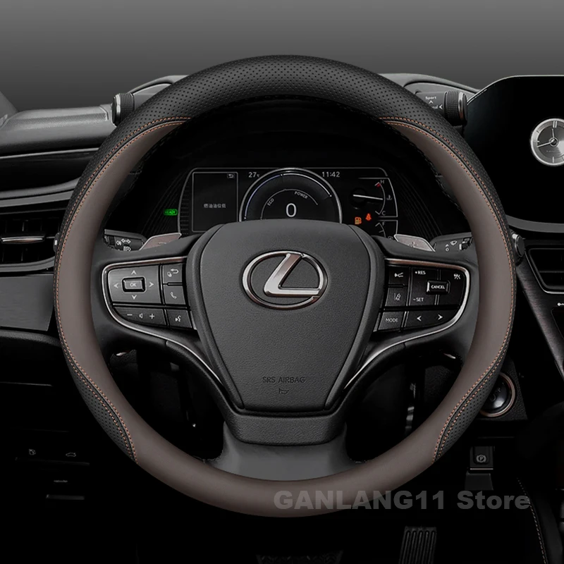 Leather Car Steering Wheel Cover For Lexus NX250 NX350h NX450h+ ES250 ES300h ES350 UX250h UX300e LX LM Auto interior Accessories