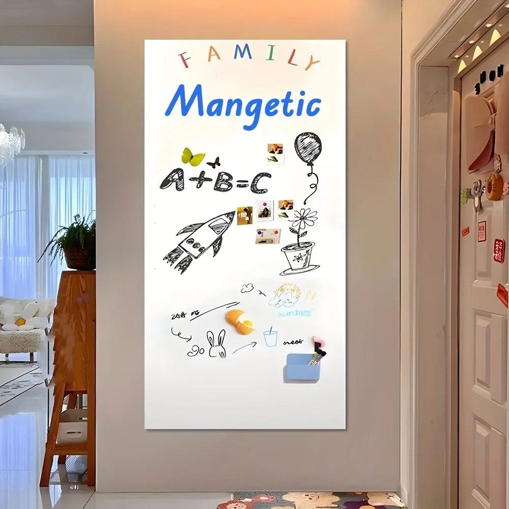 1 لفة من ورق جدران السبورة البيضاء المغناطيسي لغسالة الأطباق - ملصقات سبورة بيضاء ناعمة لتزيين المنزل والمكتب #6