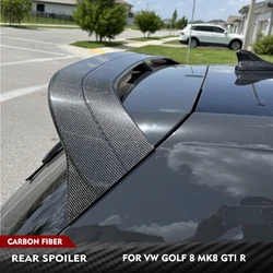 Carbon Fiber Rear Trunk Lip Car Rear Roof Racing Spoiler Window Wing Lip For Volkswagen VW Golf 8 MK8 GTI R 2021-2023 Hatchback