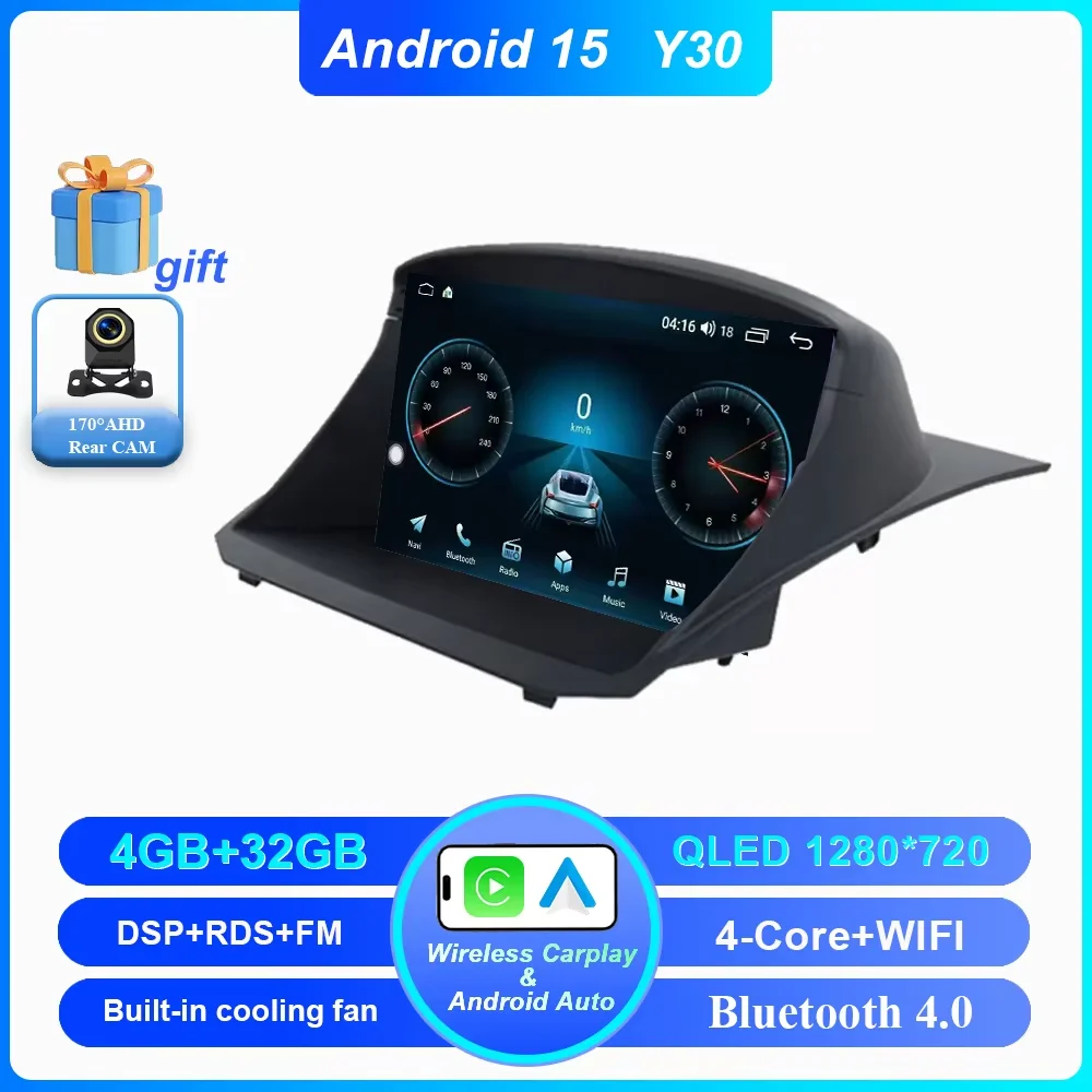Android 15 Voor Ford Fiesta 2009-2018 Auto Multimedia Video Player GPS Navigatie Auto DVD Bluetooth Touchscreen GEEN 2DIN DVD 4G