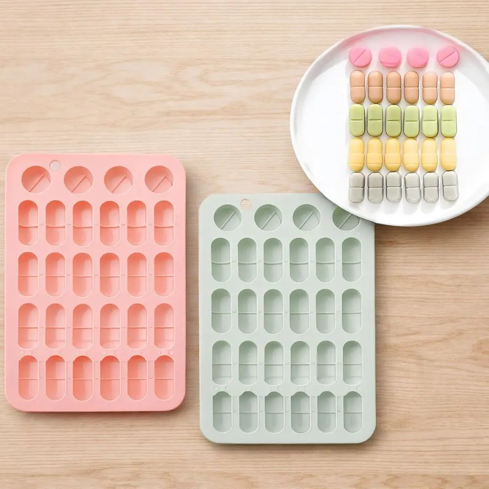 New Silicone Capsule Shaped Mold 28 Cavity Design Flexible Pill Mold Tray Reusable Candy Mold for Gummy Making
