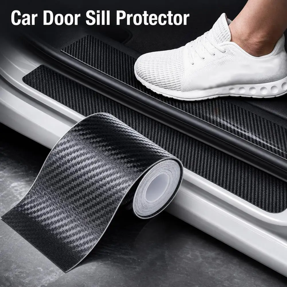 3/5m Nano Carbon Fiber Car Tape Sticker Door Mirror Paste Protector Strip DIY Protection Protective Film Waterproof Adhesive