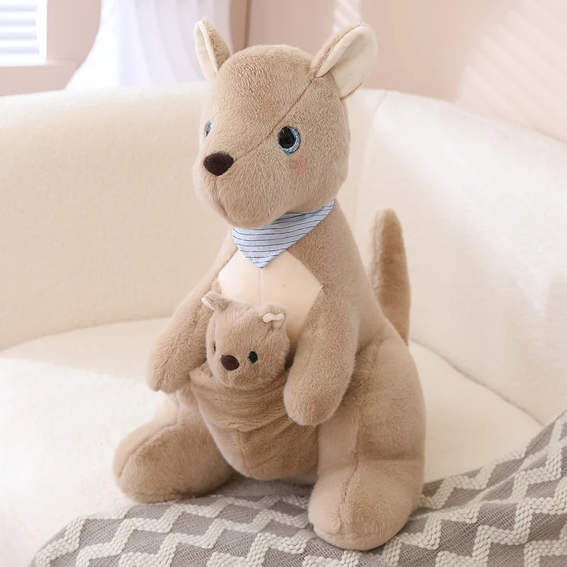 

25/45CM Cute Mother &Child kangaroo Plush Toys Kawaii Kangaroo Plushie Pillow Stuffed Dolls for Children Baby