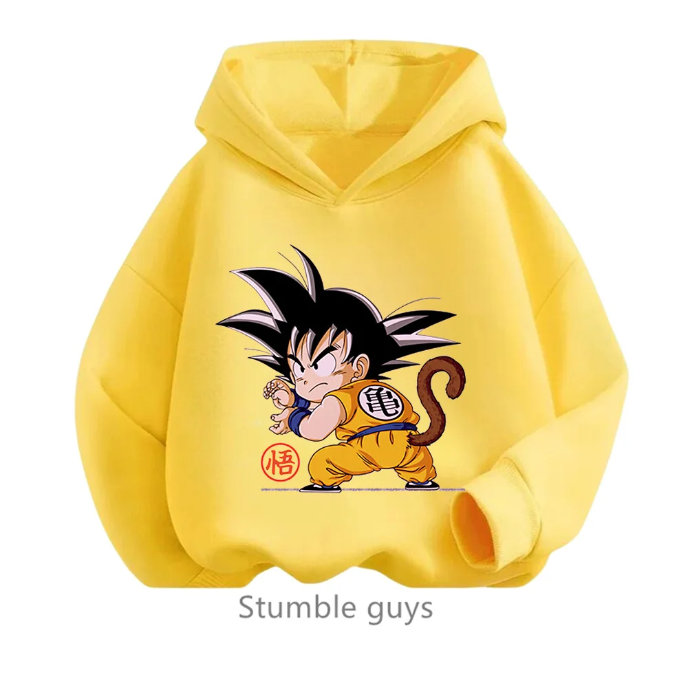 Anime Dragon-ball felpa con cappuccio abbigliamento per bambini ragazzi primavera autunno abbigliamento per ragazze Cartoon Saiyan felpa Suit Teen