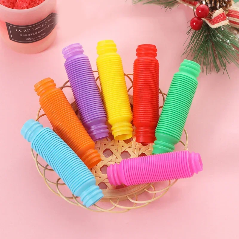 Mini Colorful Pop Tubes Pipe Fidget Sensory Antistress Toys for Kids Birthday Party Favors Pinata Filler Goodie Bags