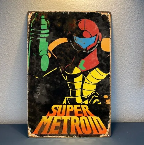 Super Samus Video Game Metal Poster Tin Sign 20*30cm-aluminum