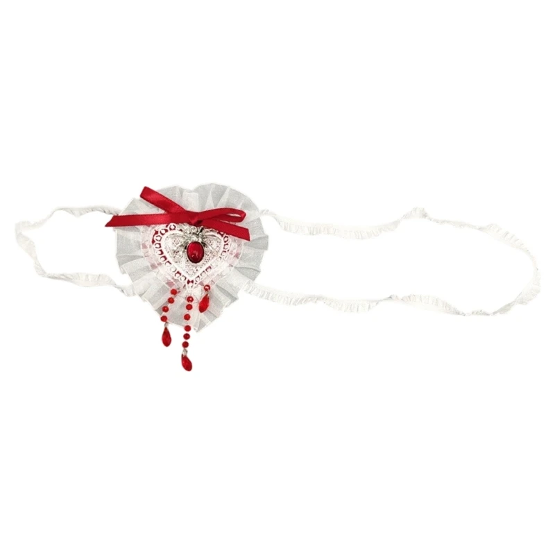 Q39C Costume Eye Cover Accessory with Lace Detail for Dramatic Outfit Accents
