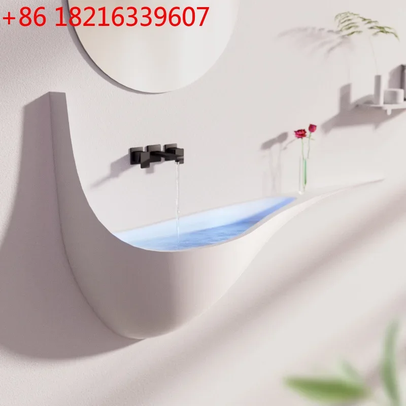 High-end imported DuPont Corian open smile washbasin semi-embedded basin integrated