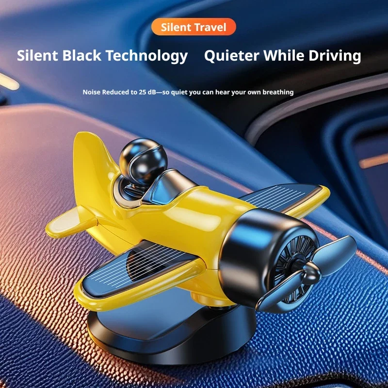 Light Sensing Aviator Aircraft Car Ornament 360° Rotating Airplane Model Auto Dashboard Decor Car Interior Decoration JJ3591