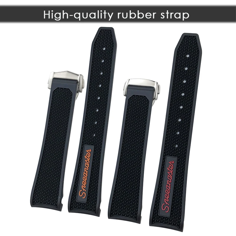 18mm 19mm 20mm 21mm Rubber Silicone Watchband for Omega 007 Speedmaster Seamaster 300 AT150 Tag Heuer Black Sport Soft Strap