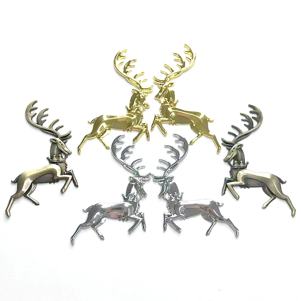 3D Metal Car Sticker Reindeer Antlers Emblem, Chrome Auto Body Tailgate Decoration for Christmas, Scratch Damage Cover CB-33