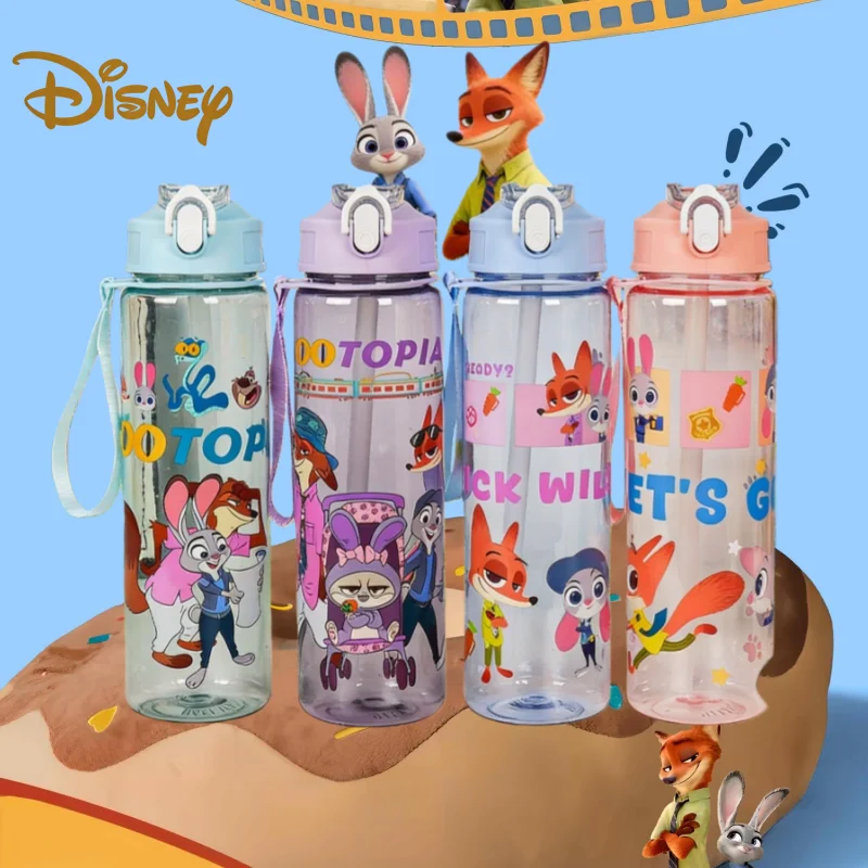 

Disney Zootopia Judy & Nick Suspect Apprehended 750ML Water Bottle-Rabbit Officer Themed Reusable Drinkware Plastic Drink Bottle