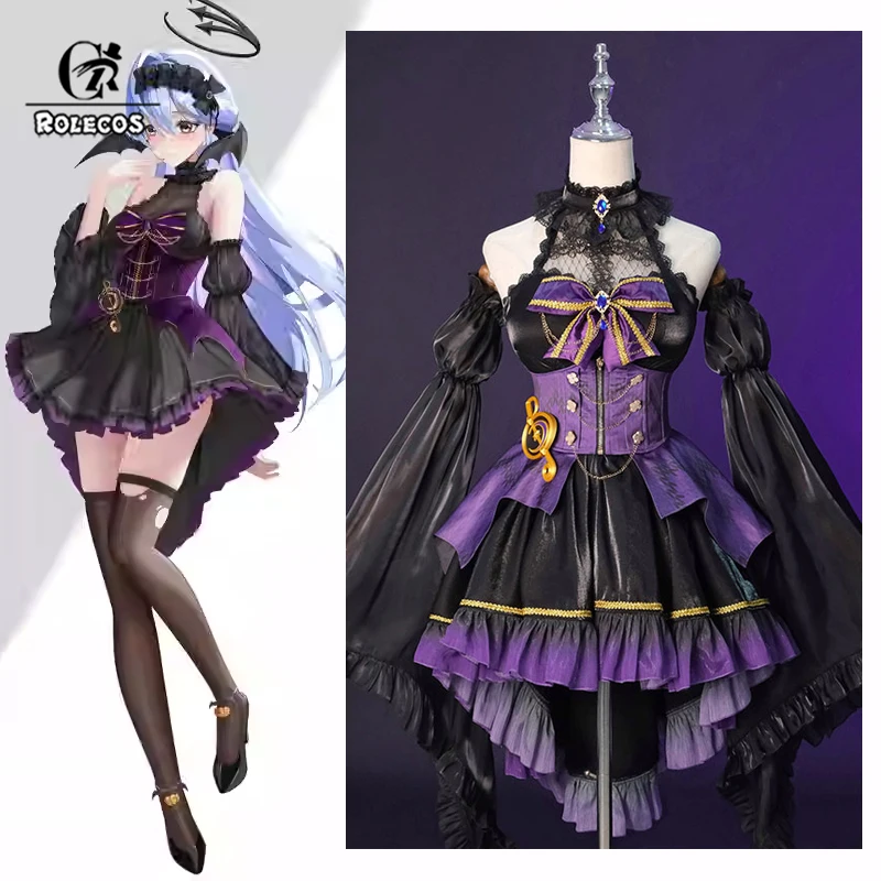 ROLECOS Game Honkai Star Rail Robin Fanart Cosplay Costume Robin Fanart Costume Halloween Women Purple Dress Outfit Fullset